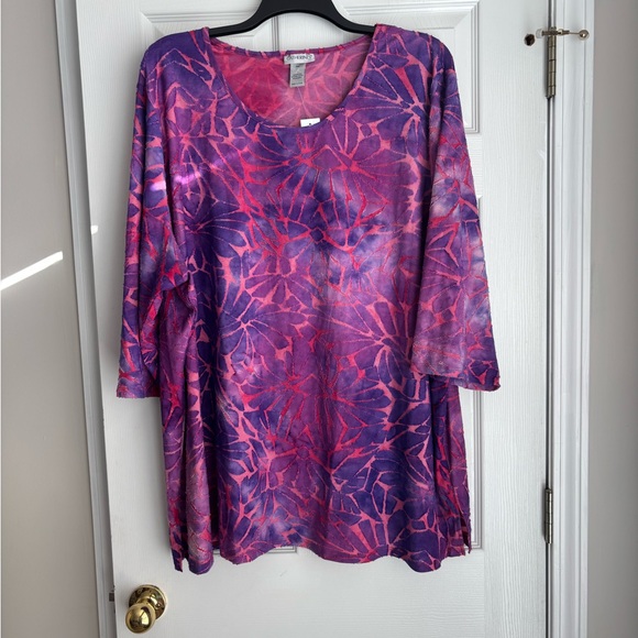 Catherines Tops - Catherines Vibrant Purple and Pink Tunic NWT
